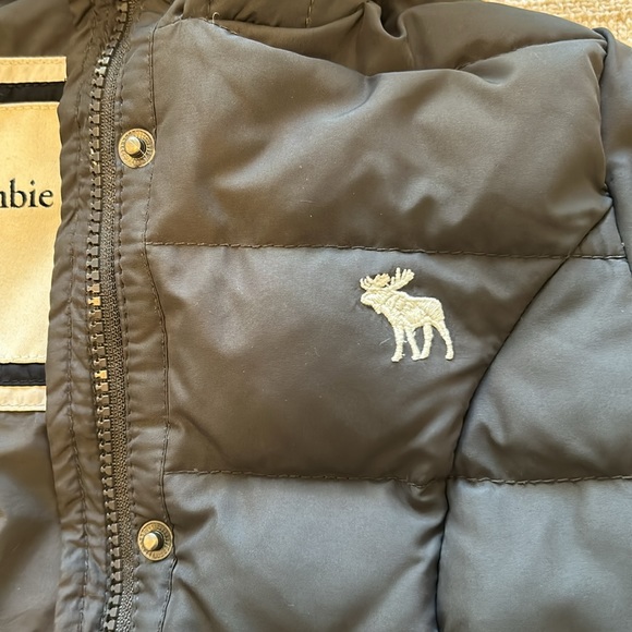 Abercrombie Kids Down Grey Coat Jacket w Hood sz M - Picture 9 of 14